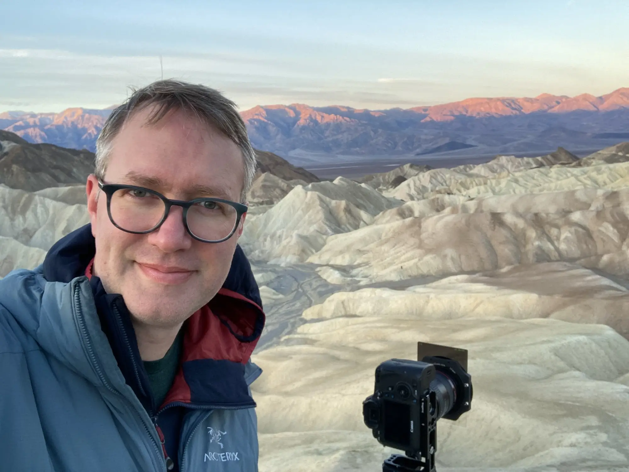 Justin Goodson photographing in death valley