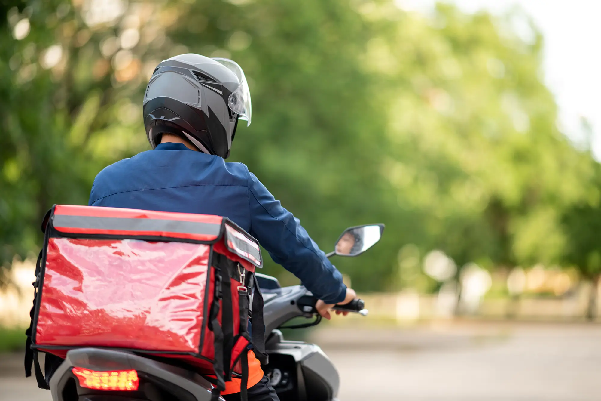 Courier on a motorcycle