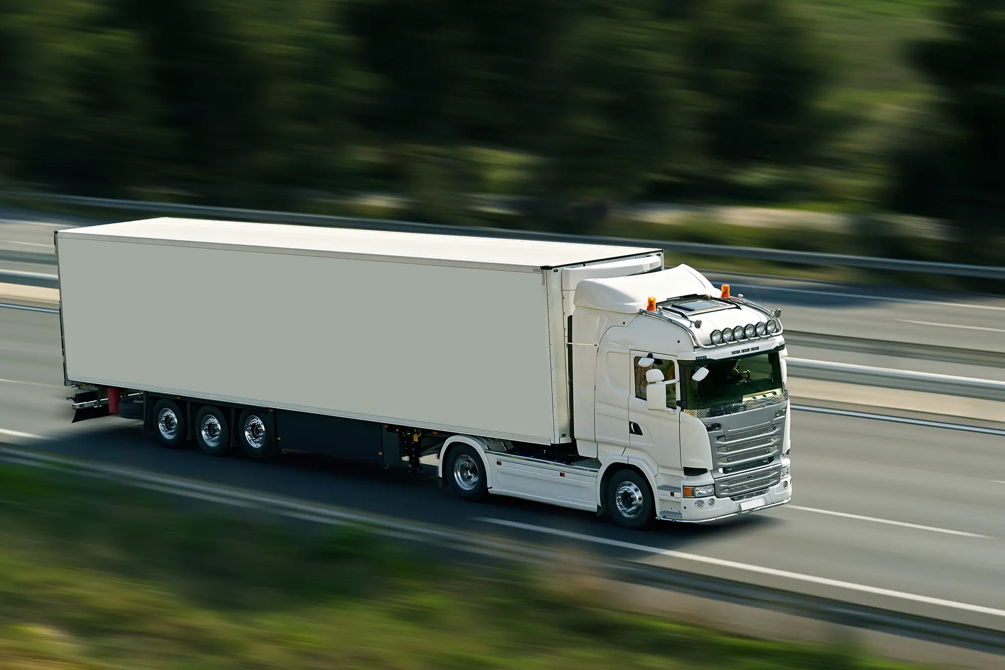 Semi-truck on a highway